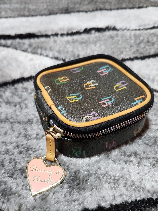 Dooney & Bourke Handbags - VINTAGE DOONEY & BOURKE MINI RAINBOW MONOGRAM HEART-SHAPE CHARM TRAVEL JEWELRY B